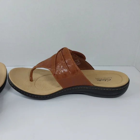 Clarks Collection Laurieann Rae Women SZ 12 Wide Brown Ultimate Comfort Sandals - Picture 9 of 16
